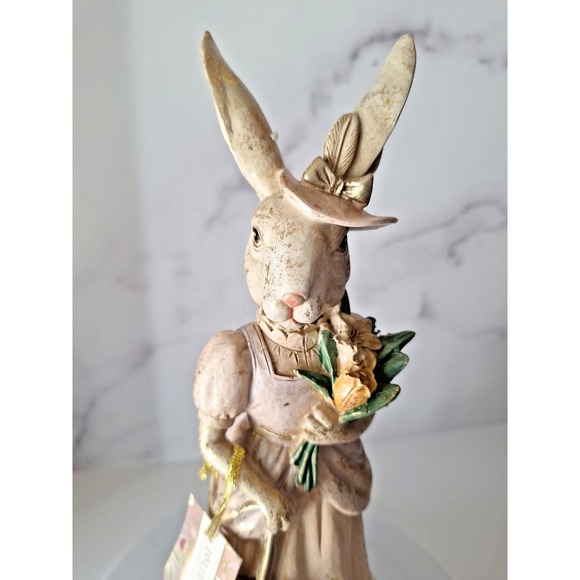 Jolie Fleur Victorian Easter Bunny Rabbit Figurine Lady...